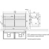 Тумба LEMARK COMBI 125 см под 2 раковины, подвесная/напольная, 4 ящика, планки-чёрный; корпус/фасад белый глянец LM03C125T-black